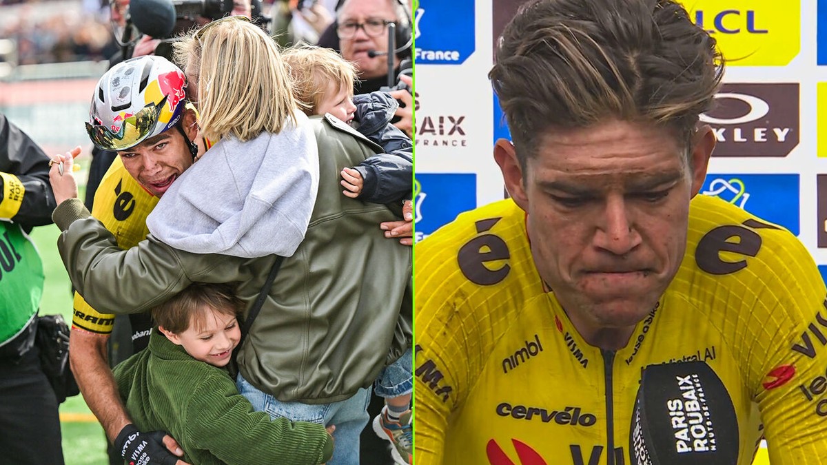"Die vinger naar hemel was altijd mijn doel": emotionele Van Aert draagt zege op aan overleden Michael Goolaerts na "levenswerk" in Roubaix