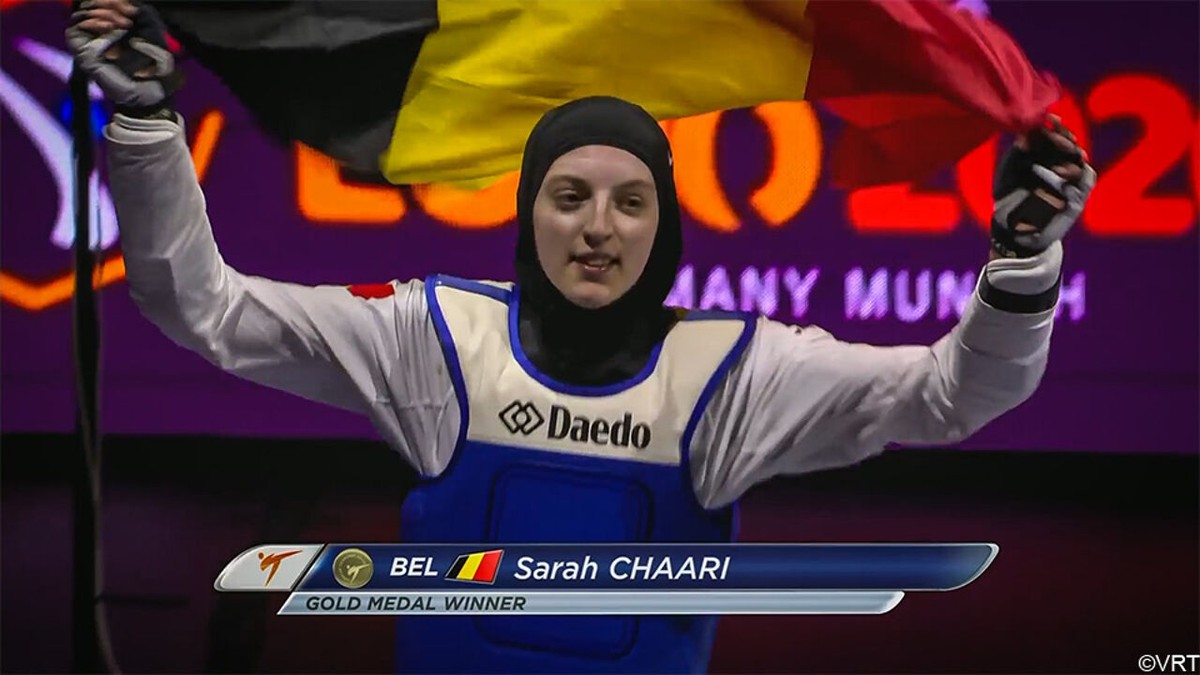 Favorietenrol helemaal waargemaakt: Sarah Chaari pakt haar tweede Europese titel taekwondo na spannende finale