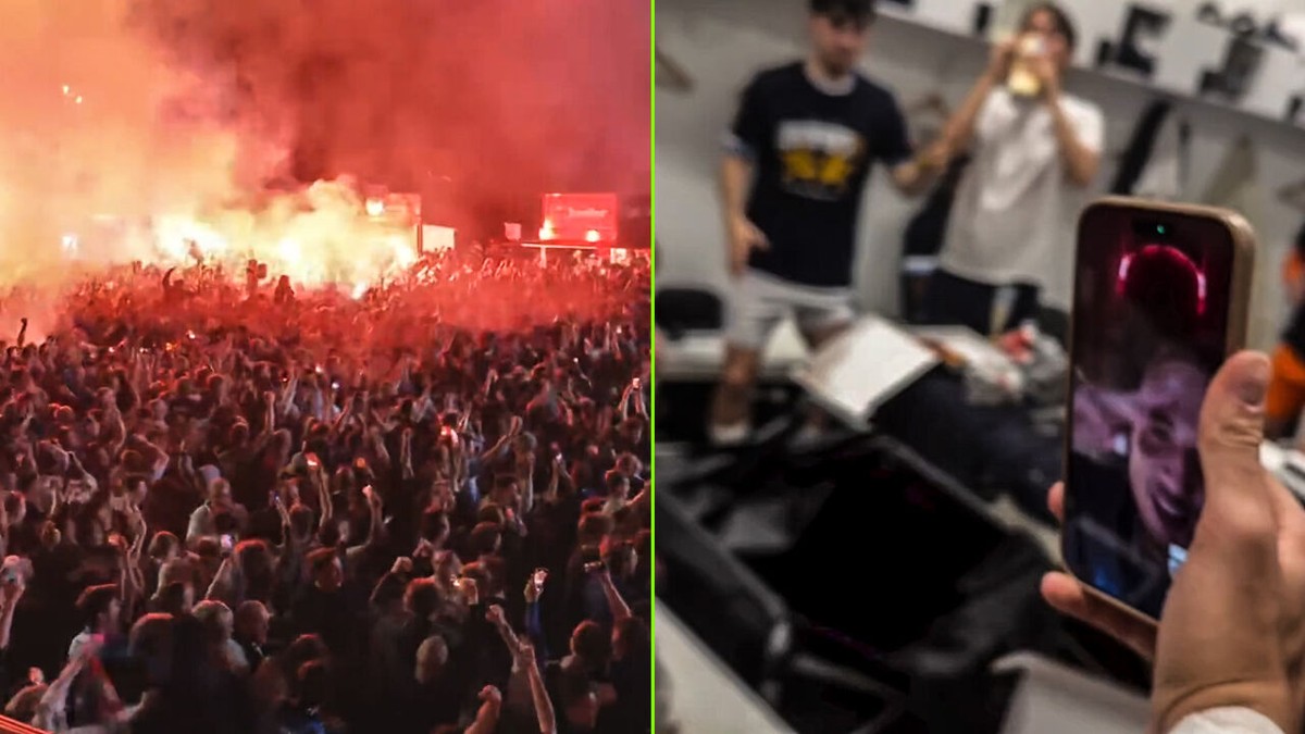 Wat een beelden: Club-fans aan Jan Breydel gaan he-le-maal los op affluiten, special guest Noa Lang viert mee in kleedkamer