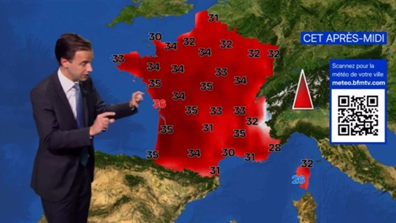 Weerdienst van Franse BFMTV krijgt tientallen haatberichten vanwege "te rode weerkaarten"
