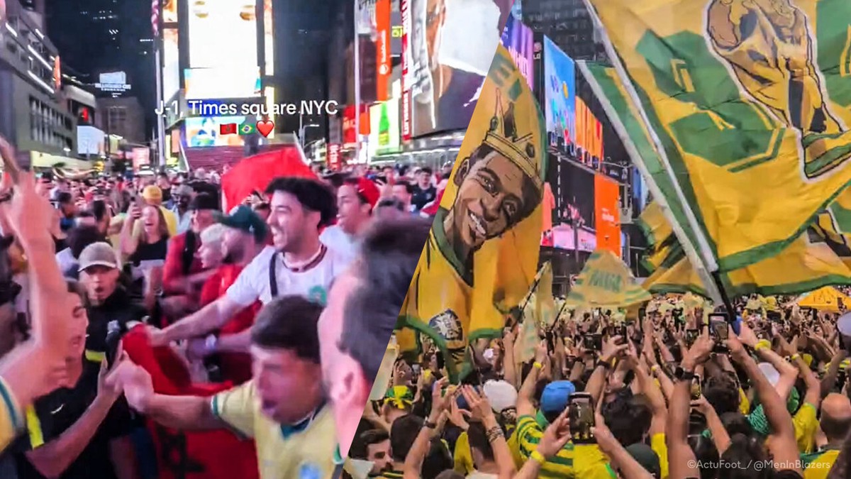 Supporters van Brazilië nemen de straten in New York over, ook Marokkaanse fans vieren feest op Times Square