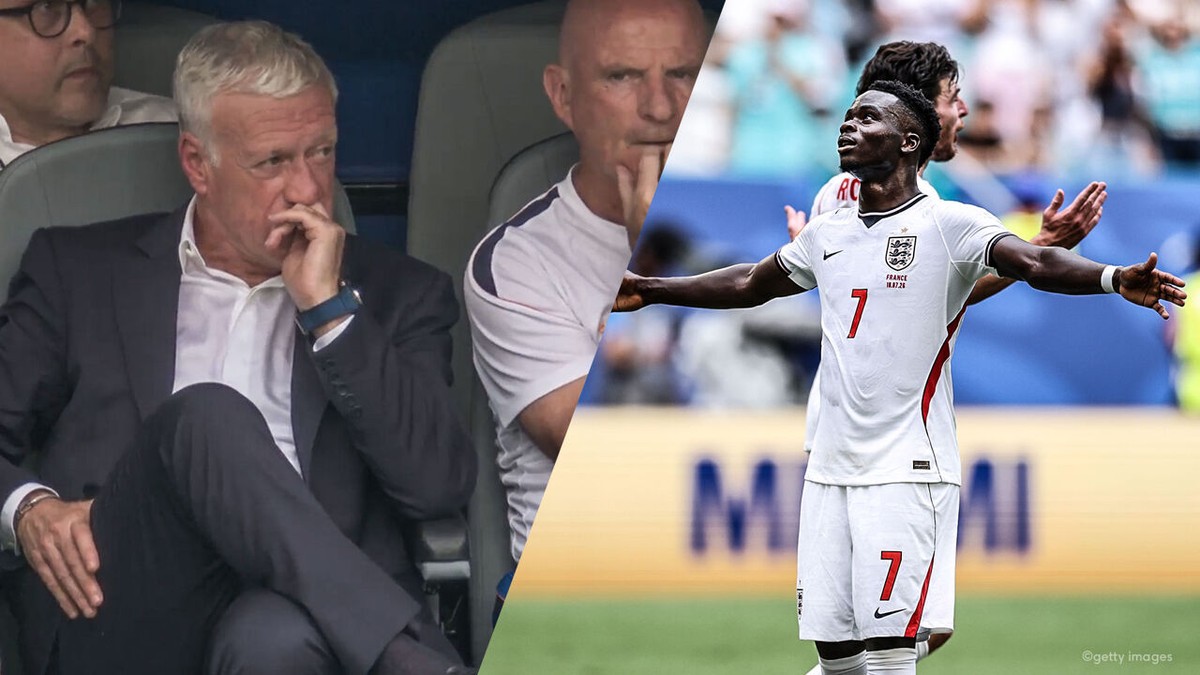 Deschamps kan het nauwelijks aanzien: Engeland vernedert Frankrijk in 1e helft, met klungelgoal als pijnlijke exponent