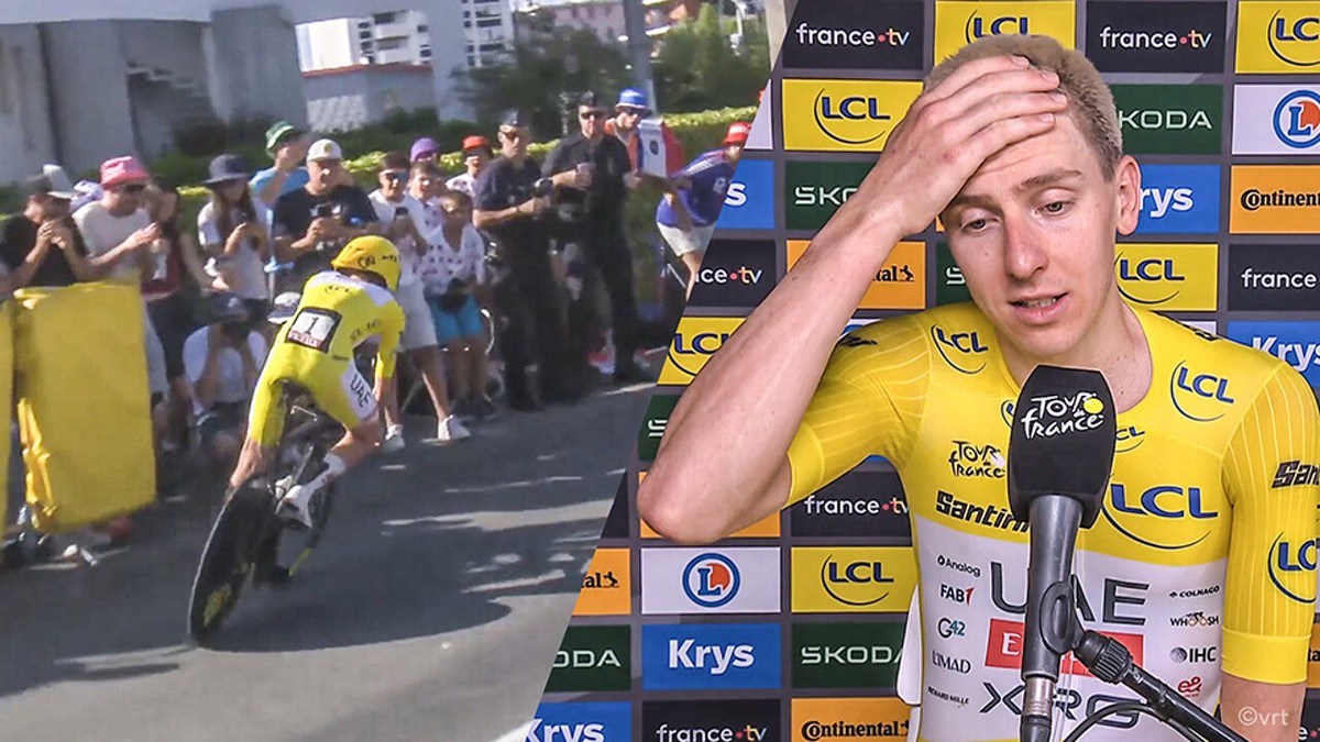 "Chapeau" voor Evenepoel, maar Tadej Pogacar schrok vooral van gevaarlijke bocht: "Ik ben ook bijna gevallen"