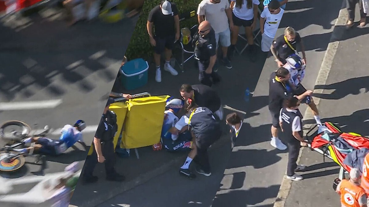 De Tour verliest nog een podiumkandidaat: Florian Lipowitz gaat stevig uit de bocht in tijdrit en geeft op