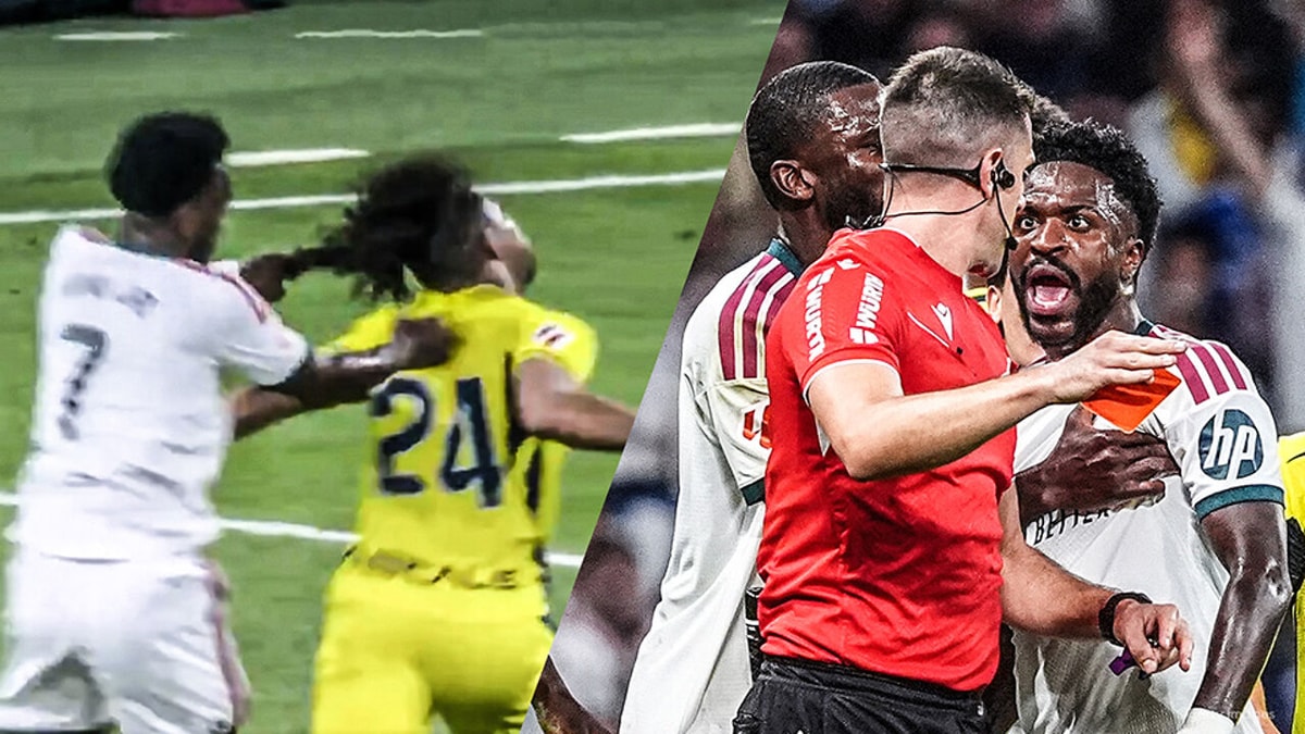 Vinicius ziet goal ingeruild worden voor rood nadat hij aan haren van ex-Anderlecht-speler trok, Real wint wel nipt
