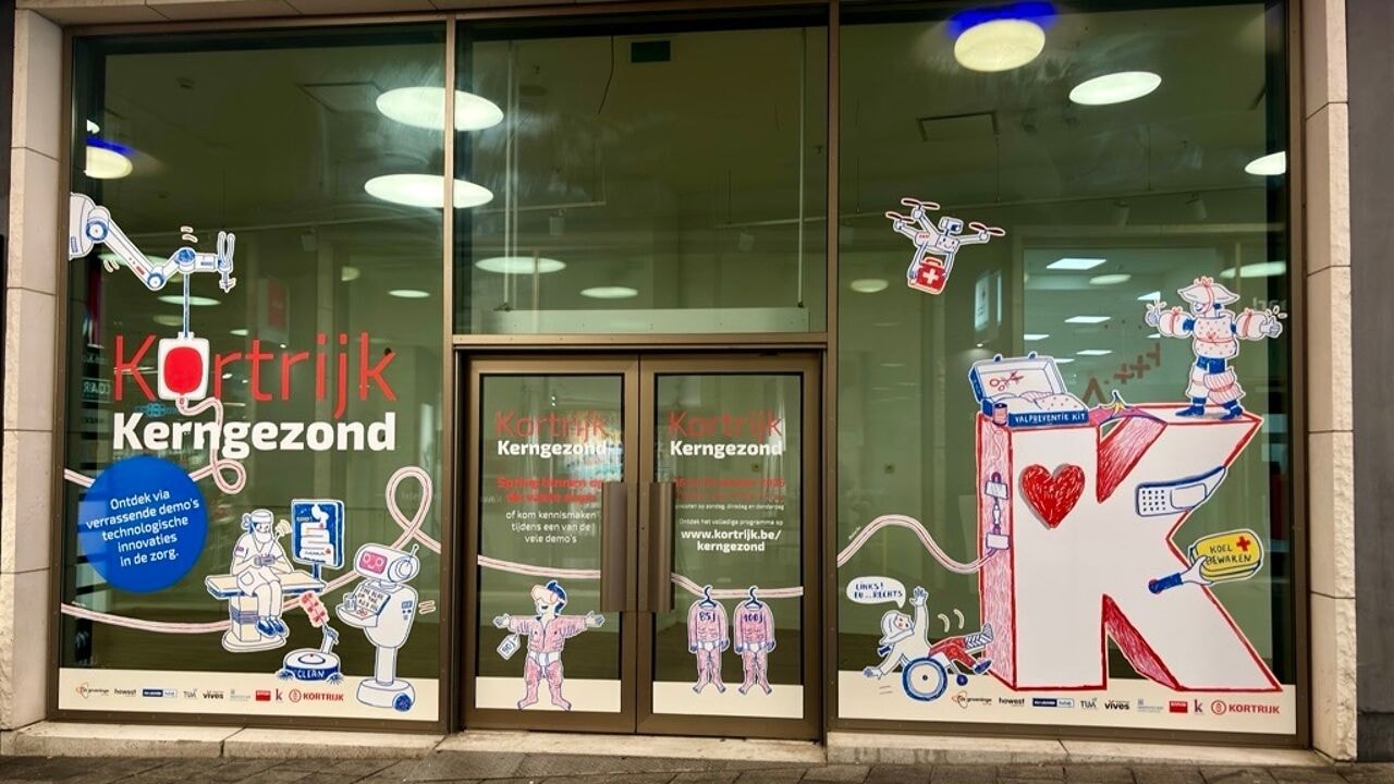 Leegstaand winkelpand in K in Kortrijk wordt tijdelijk consultatieruimte met nieuwe technologieën uit de zorg